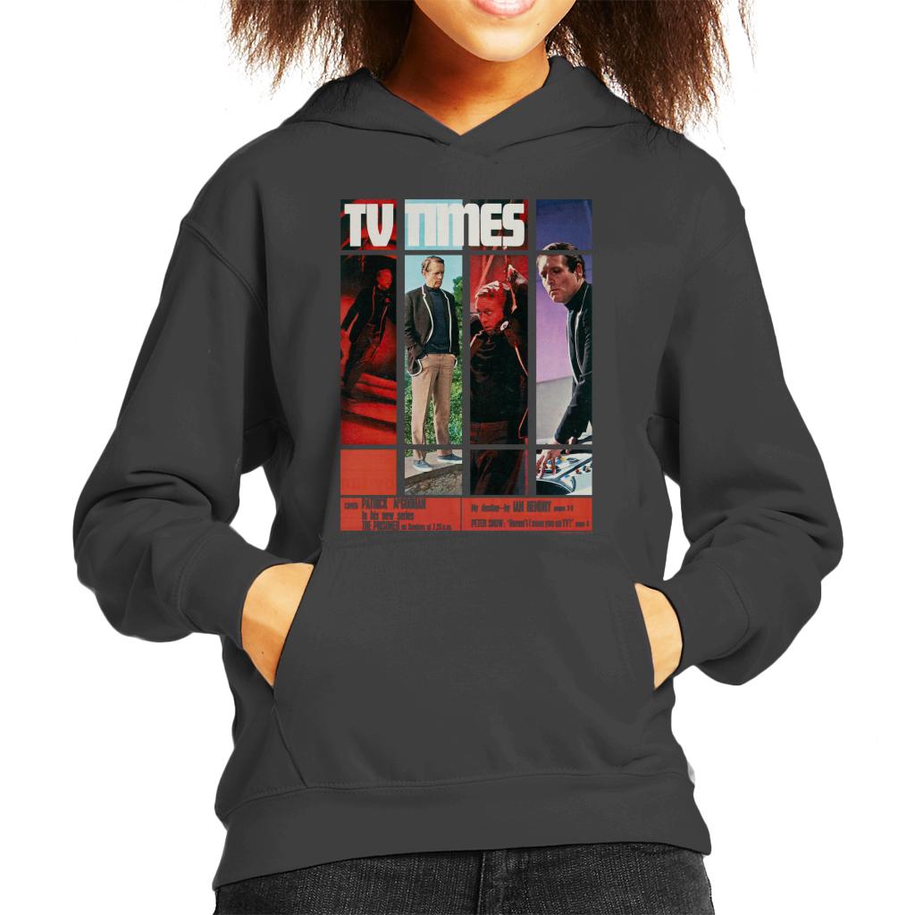 TV Times Patrick McGoohan The Prisoner 1967 Cover Kids Hooded Sweatshirt-ALL + EVERY