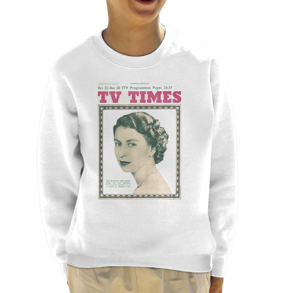 TV Times Queen Elizabeth II 1957 Cover Kids Sweatshirt-ALL + EVERY