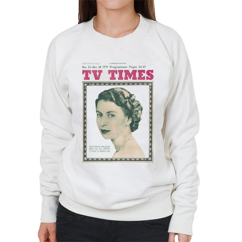 TV Times Queen Elizabeth II 1957 Cover Women's Sweatshirt-ALL + EVERY