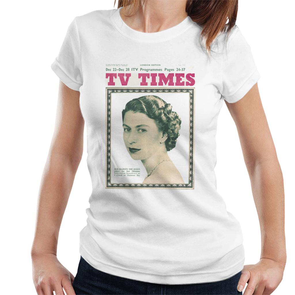 TV Times Queen Elizabeth II 1957 Cover Women's T-Shirt-ALL + EVERY