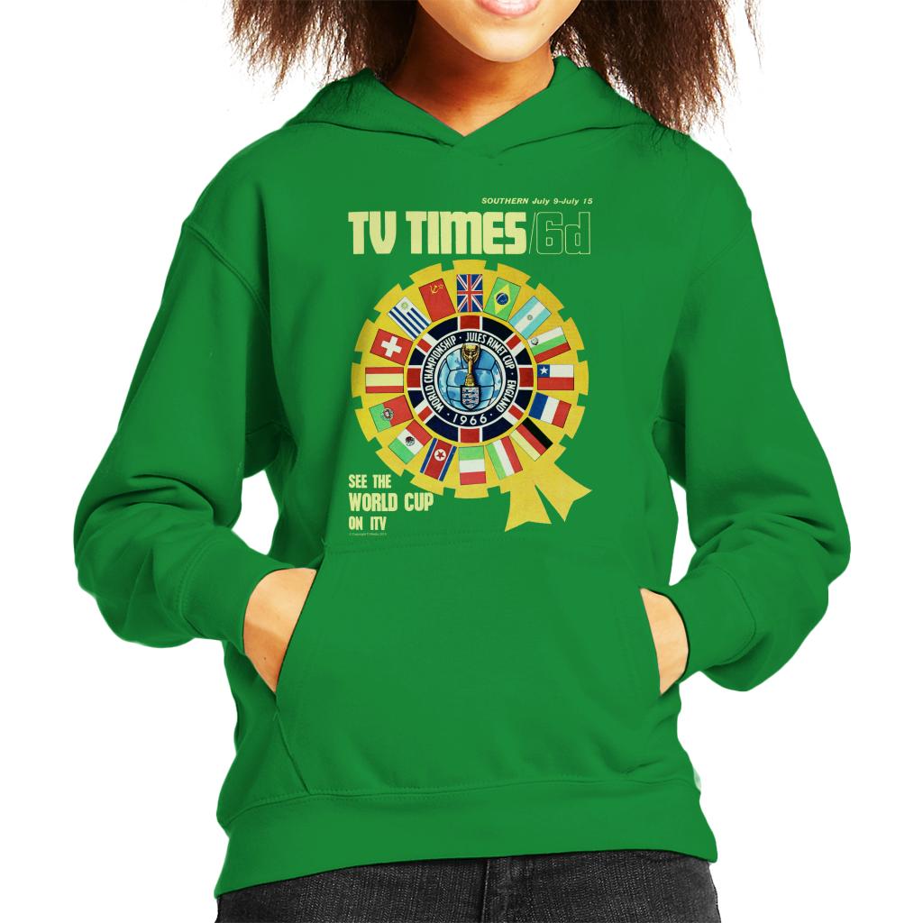 TV Times 1966 World Cup Cover Kids Hooded Sweatshirt-ALL + EVERY