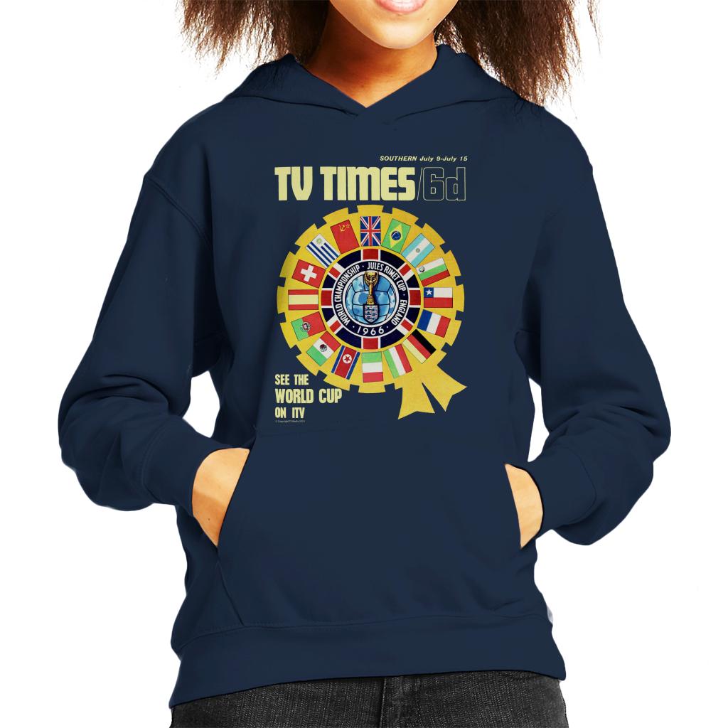 TV Times 1966 World Cup Cover Kids Hooded Sweatshirt-ALL + EVERY