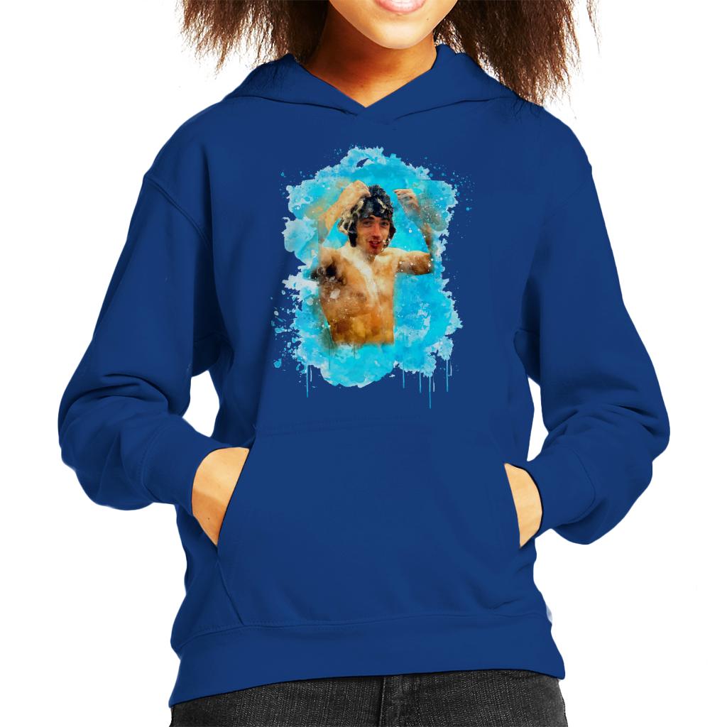 TV Times Kevin Keegan Having A Shower Liverpool Vs Everton Kids Hooded Sweatshirt-ALL + EVERY