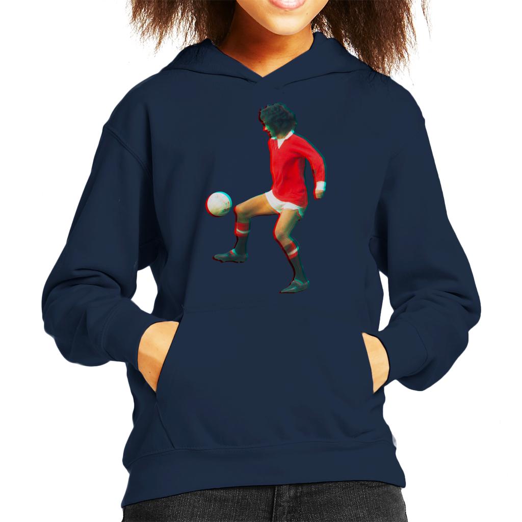 TV Times George Best Playing With Manchester United Kids Hooded Sweatshirt-ALL + EVERY