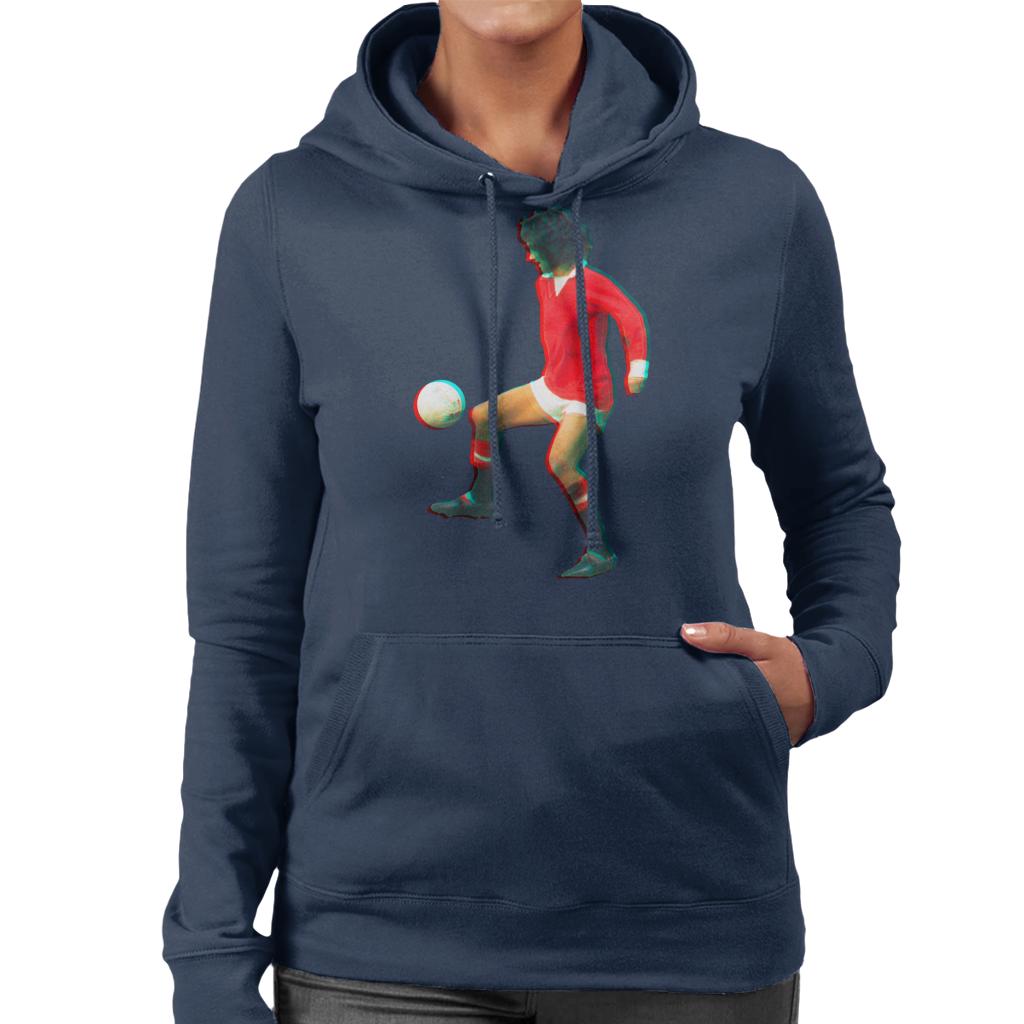 TV Times George Best Playing With Manchester United Women's Hooded Sweatshirt-ALL + EVERY