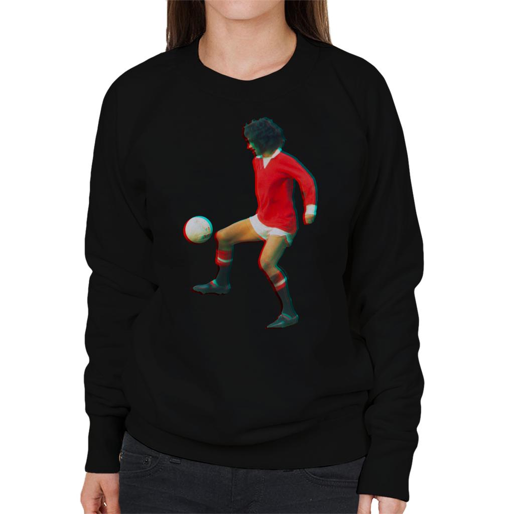 TV Times George Best Playing With Manchester United Women's Sweatshirt-ALL + EVERY