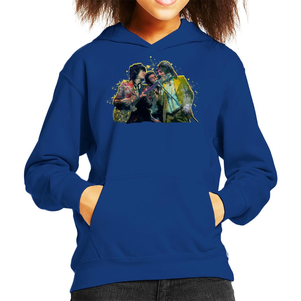 TV Times Rod Stewart With The Faces And Ronnie Wood Kids Hooded Sweatshirt-ALL + EVERY