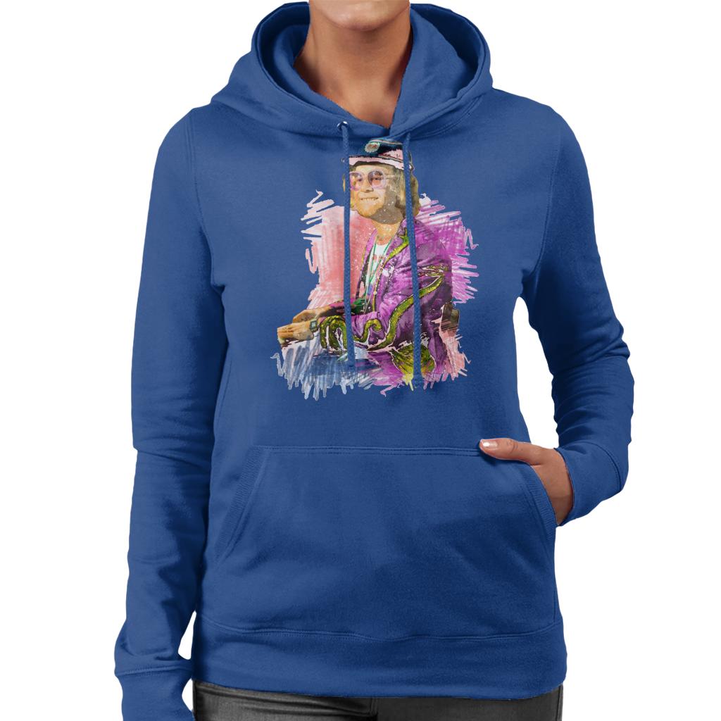 TV Times Flamboyant Elton John 1977 Women's Hooded Sweatshirt-ALL + EVERY