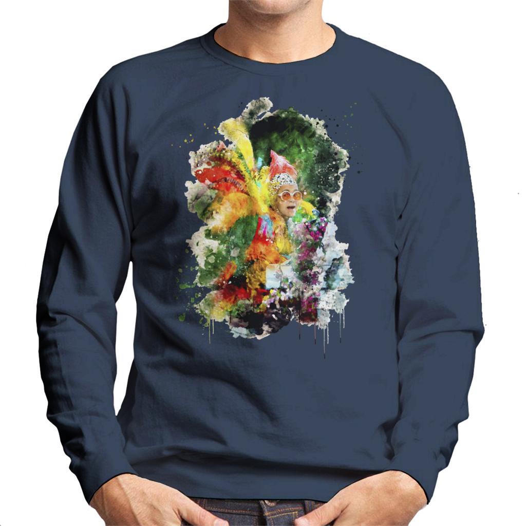 TV Times Elton John Wearing Feathers At The Piano 1978 Men's Sweatshirt-ALL + EVERY