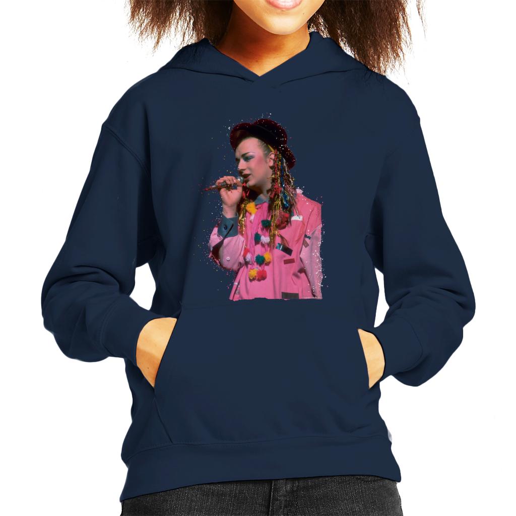 TV Times Boy George 80s Particle Effect Kids Hooded Sweatshirt-ALL + EVERY