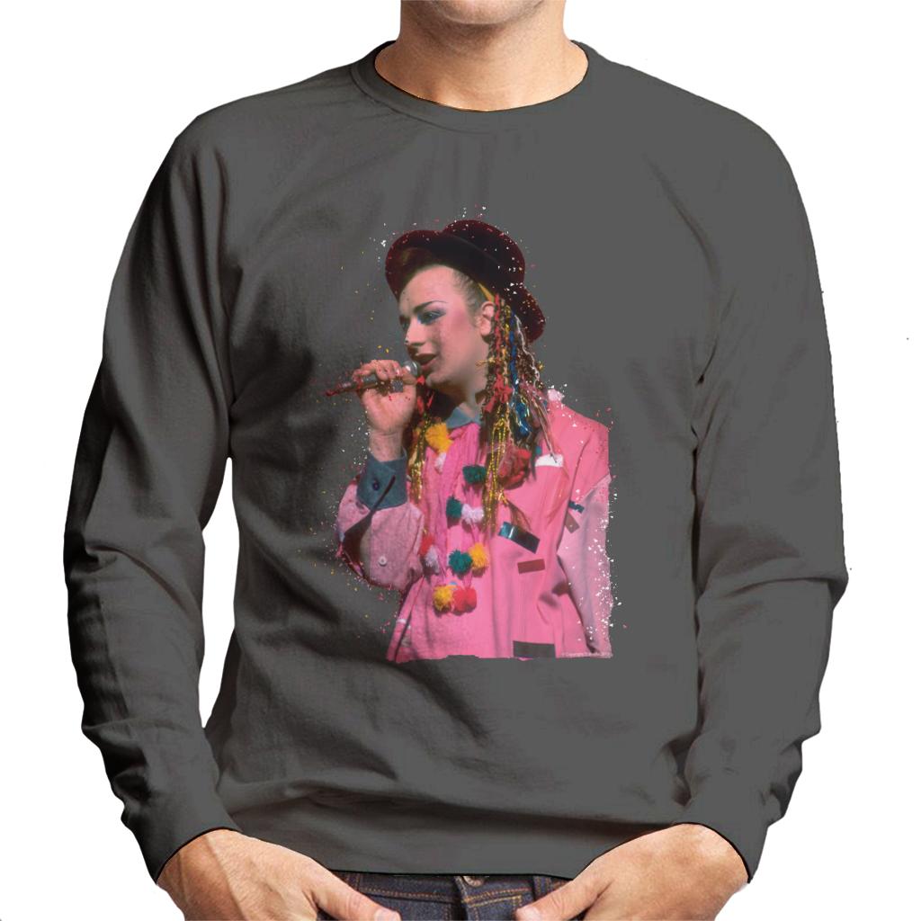 TV Times Boy George 80s Particle Effect Men's Sweatshirt-ALL + EVERY