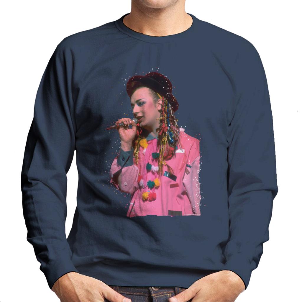 TV Times Boy George 80s Particle Effect Men's Sweatshirt-ALL + EVERY