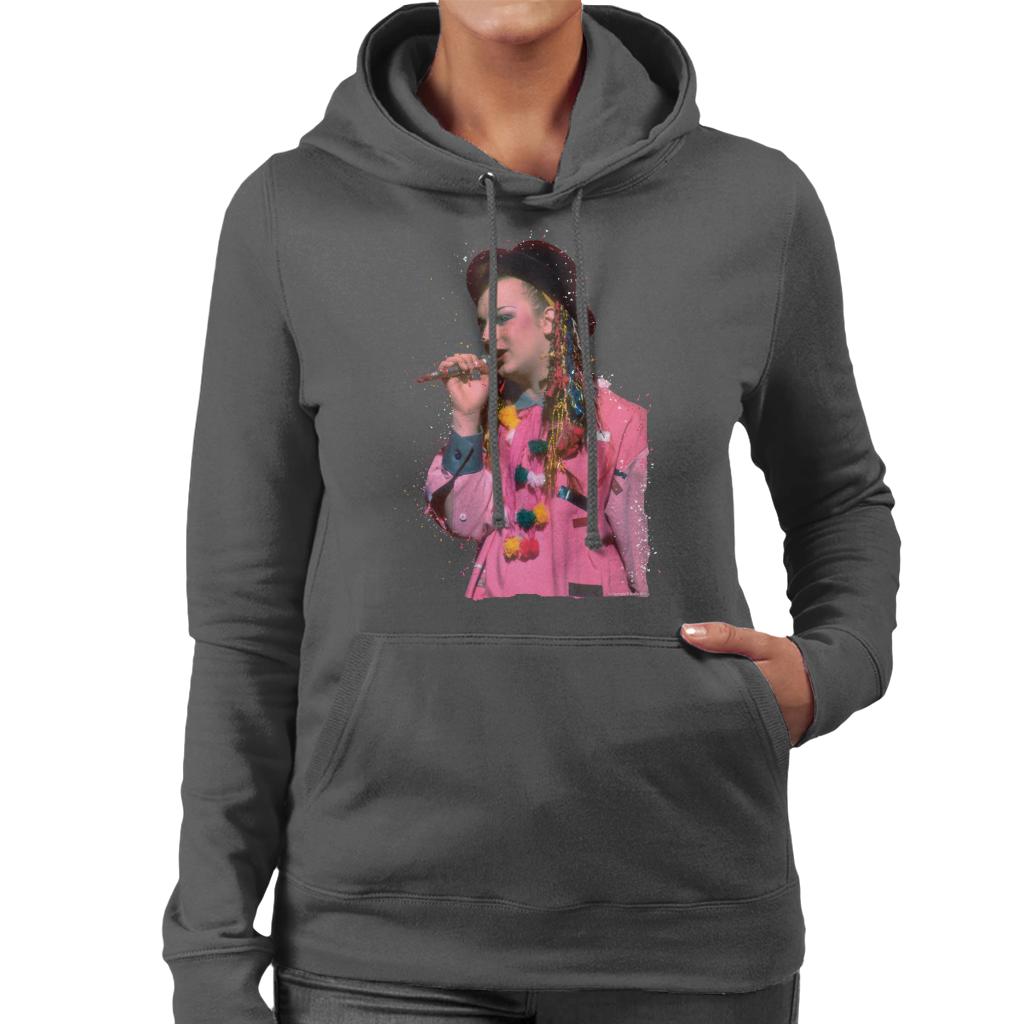 TV Times Boy George 80s Particle Effect Women's Hooded Sweatshirt-ALL + EVERY