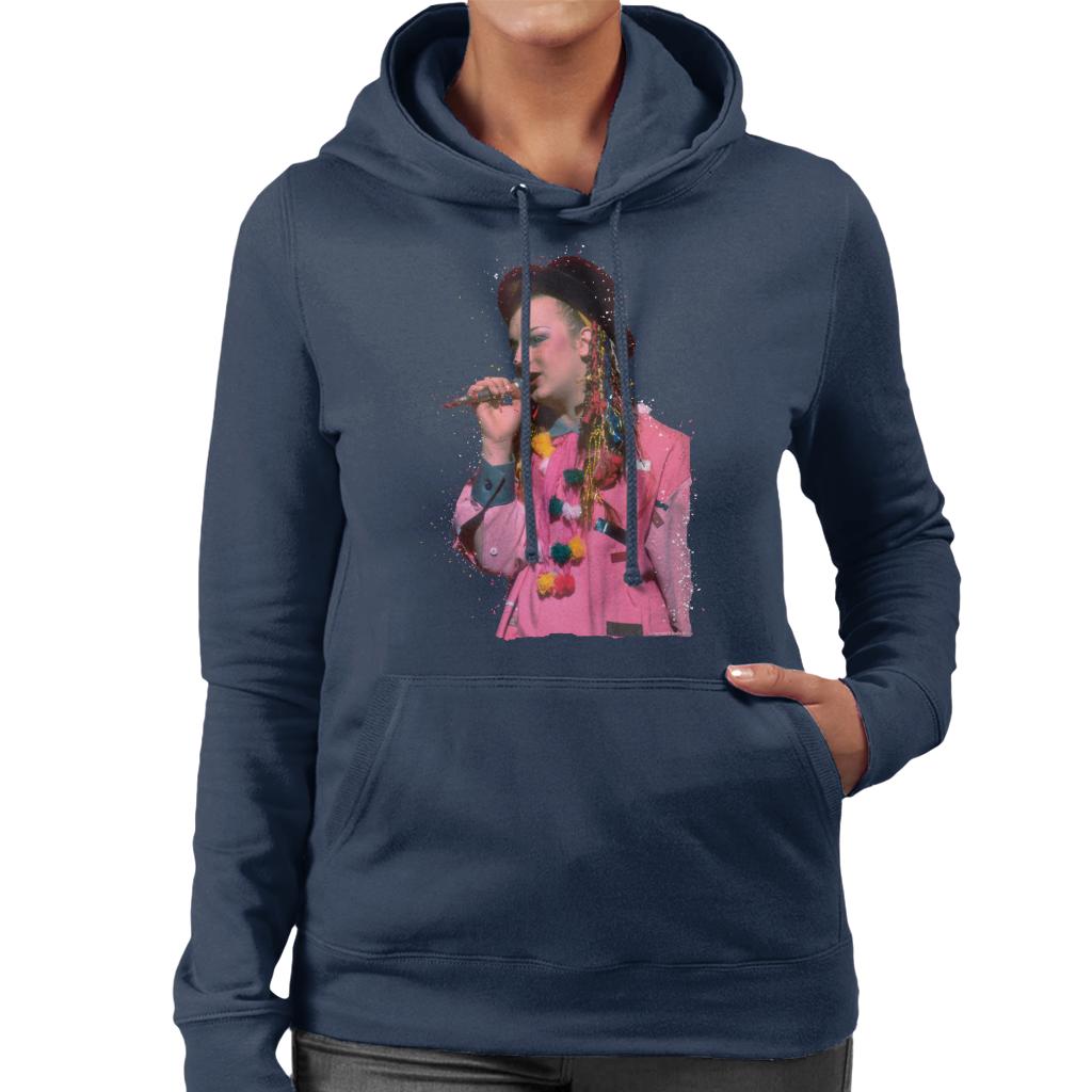 TV Times Boy George 80s Particle Effect Women's Hooded Sweatshirt-ALL + EVERY