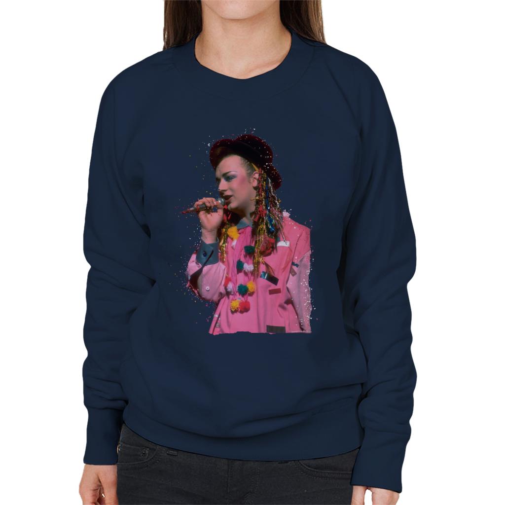 TV Times Boy George 80s Particle Effect Women's Sweatshirt-ALL + EVERY