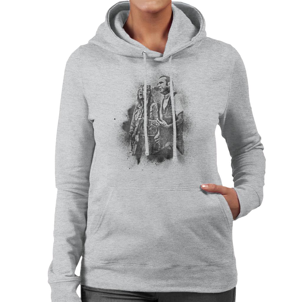 TV Times Status Quo Live Grain Effect Women's Hooded Sweatshirt-ALL + EVERY