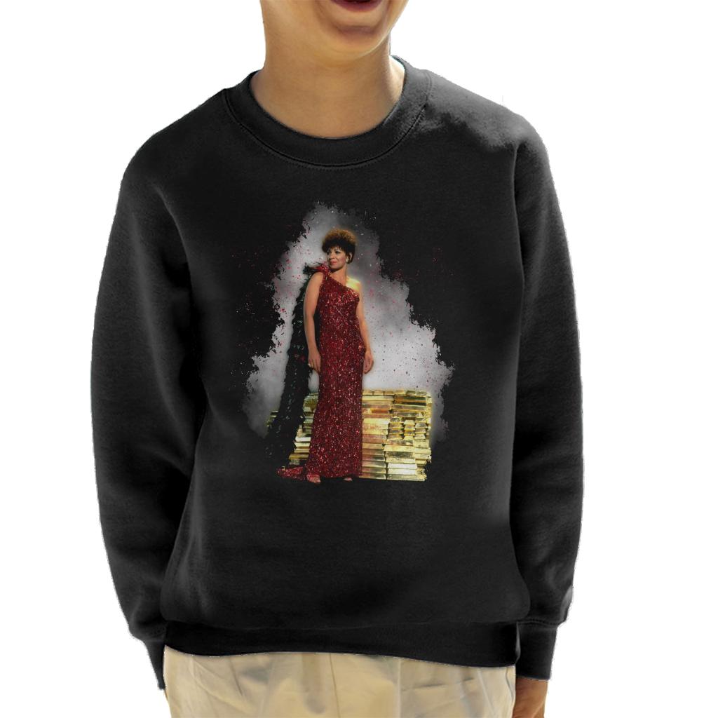 TV Times Shirley Bassey Sparkly Dress Kids Sweatshirt-ALL + EVERY