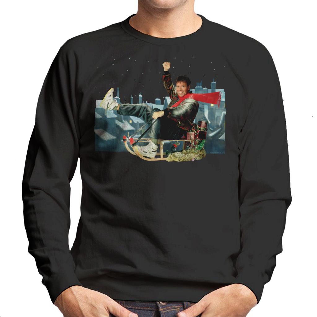 TV Times Singer Cliff Richard On A Sledge Christmas 1990 Men's Sweatshirt