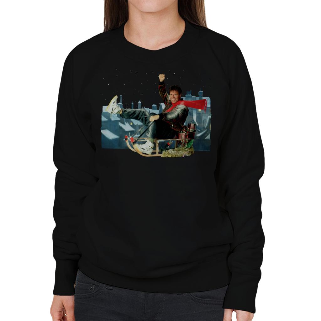 TV Times Singer Cliff Richard On A Sledge Christmas 1990 Women's Sweatshirt