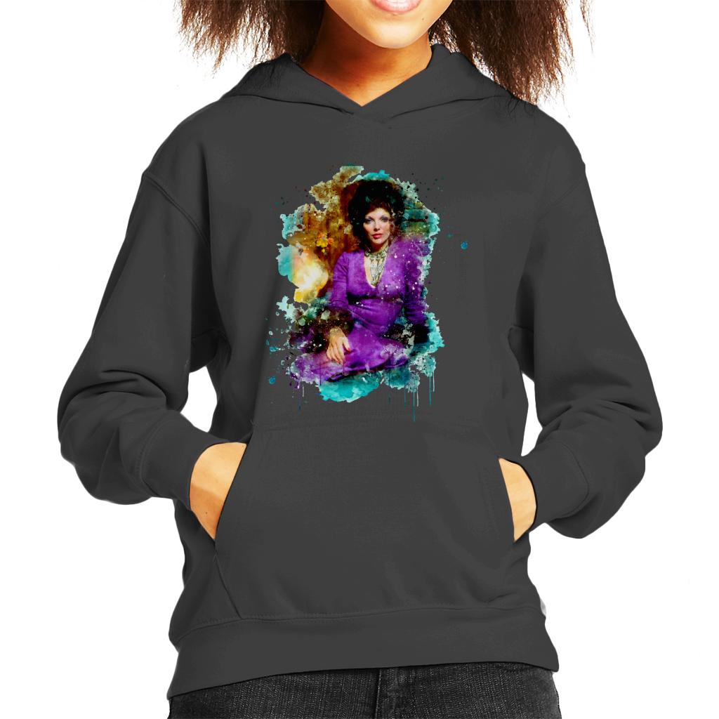 TV Times Joan Collins 1971 Paint Splatter Kids Hooded Sweatshirt