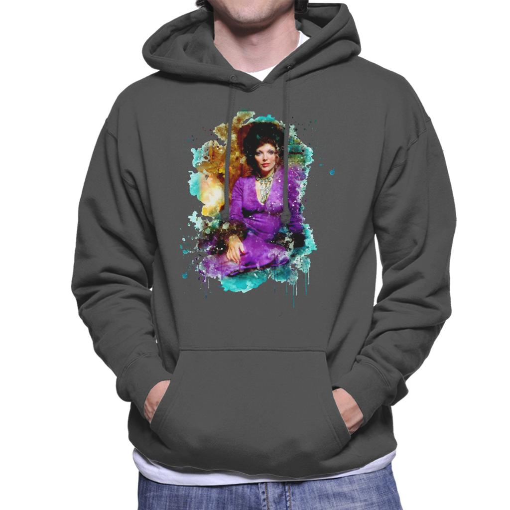 TV Times Joan Collins 1971 Paint Splatter Men's Hooded Sweatshirt