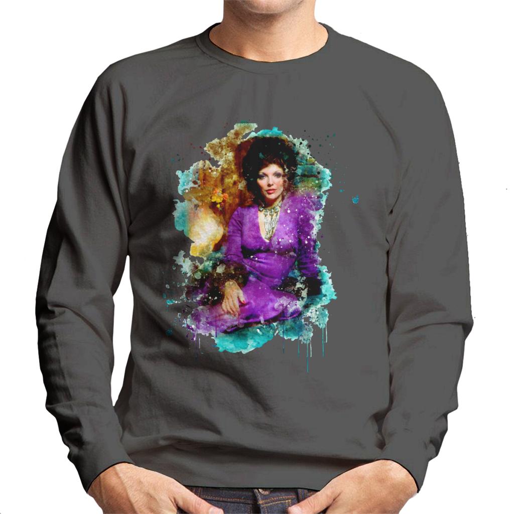 TV Times Joan Collins 1971 Paint Splatter Men's Sweatshirt