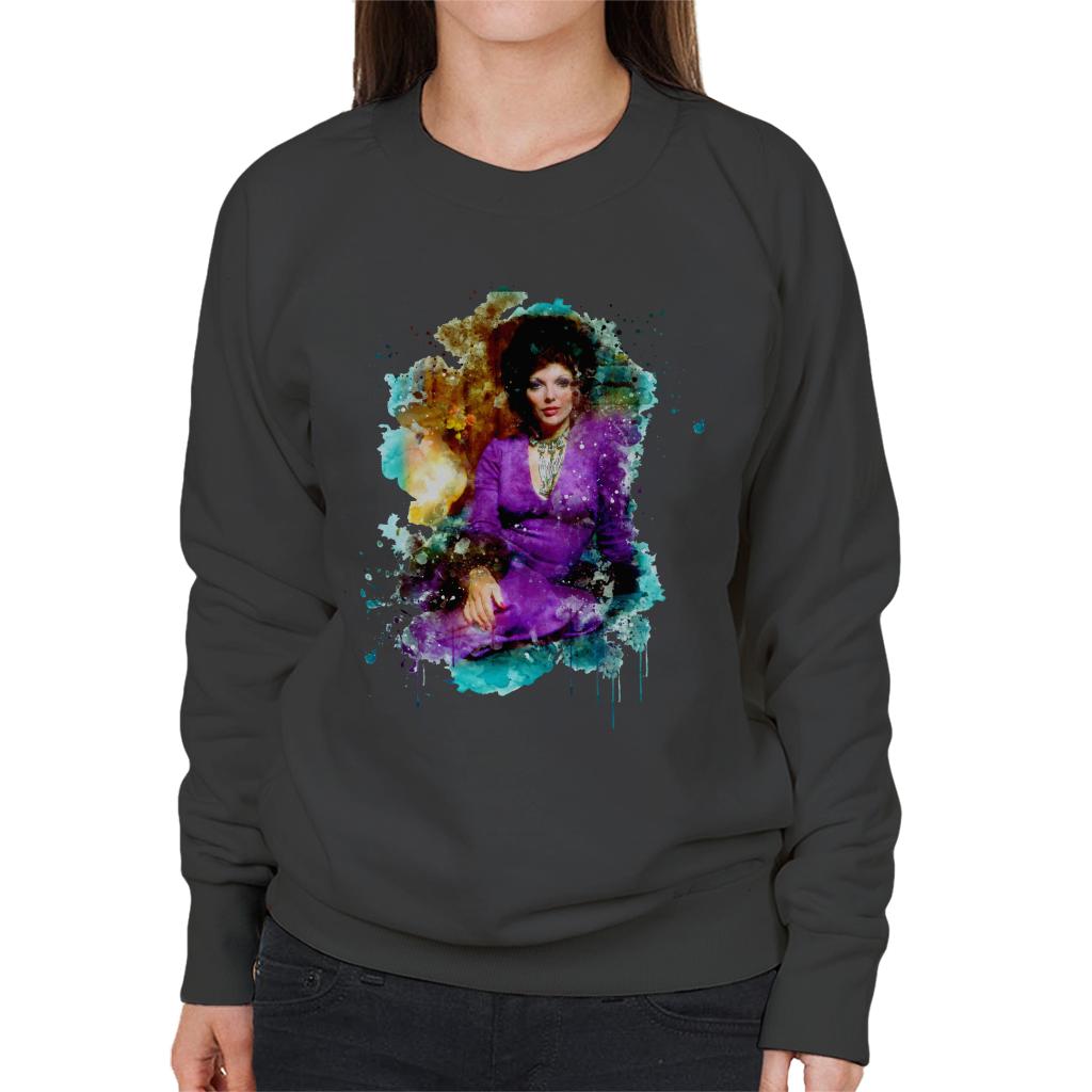 TV Times Joan Collins 1971 Paint Splatter Women's Sweatshirt