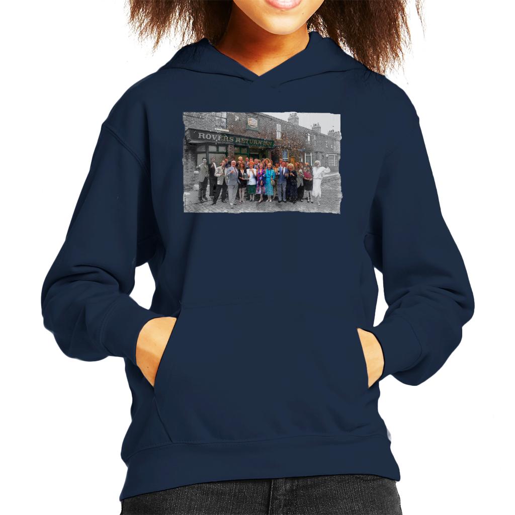 TV Times Cast Of Coronation Street Outside The Rovers Return Kids Hooded Sweatshirt