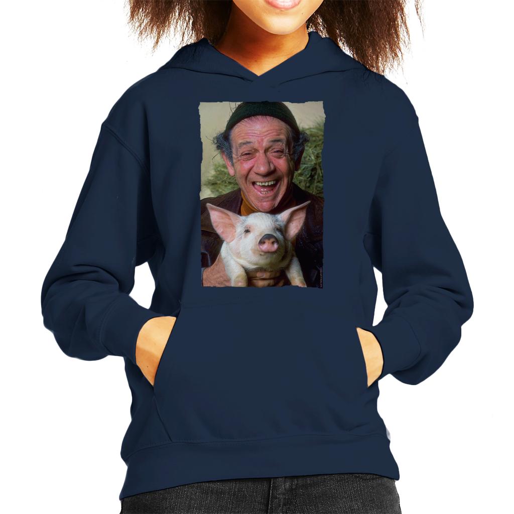 TV Times Sid James Holding A Pig Kids Hooded Sweatshirt