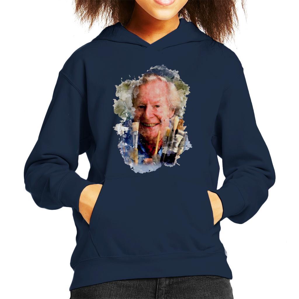 TV Times Artist Tony Hart With Brushes Kids Hooded Sweatshirt-ALL + EVERY