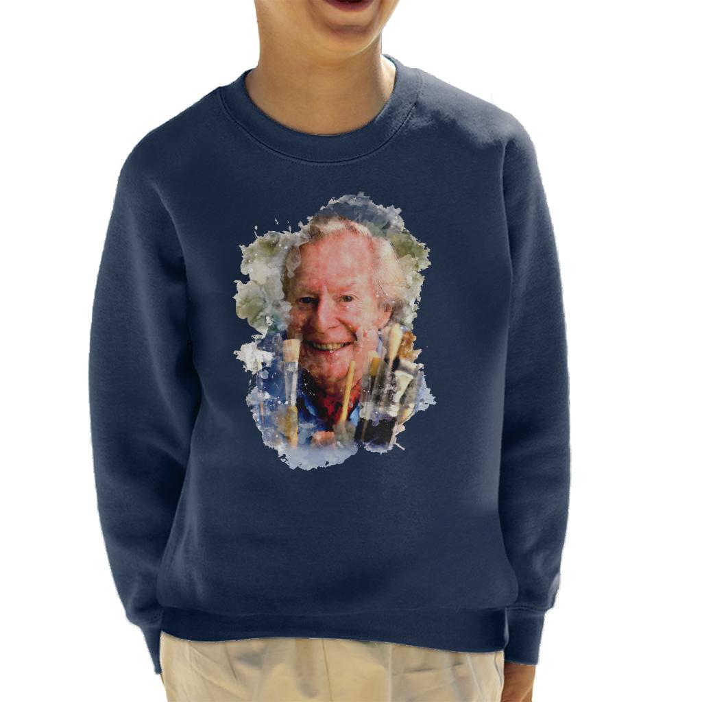 TV Times Artist Tony Hart With Brushes Kids Sweatshirt-ALL + EVERY