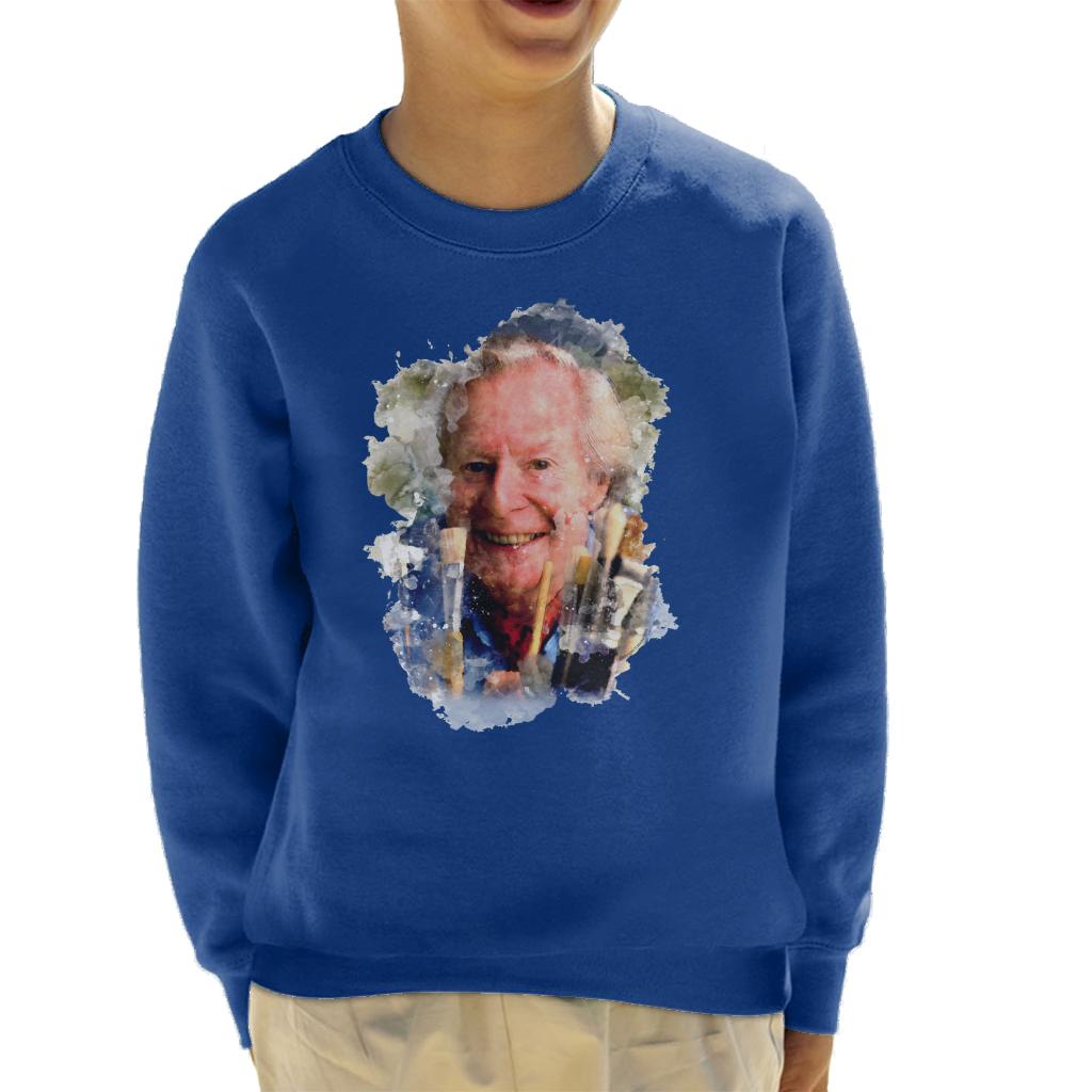 TV Times Artist Tony Hart With Brushes Kids Sweatshirt-ALL + EVERY