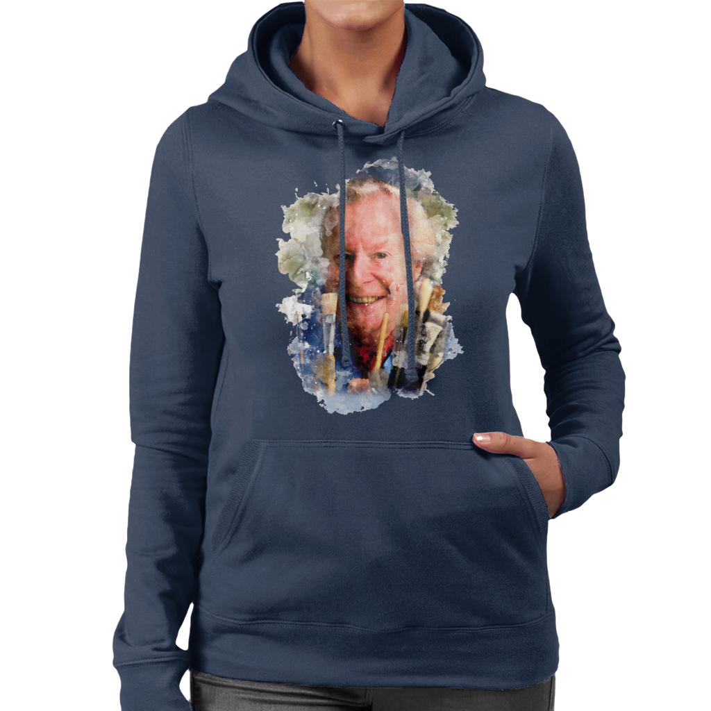 TV Times Artist Tony Hart With Brushes Women's Hooded Sweatshirt-ALL + EVERY