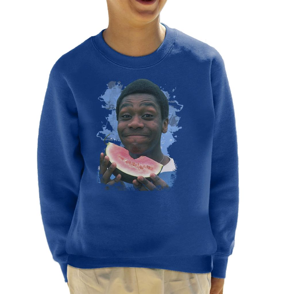 TV Times A Young Lenny Henry Eating A Watermelon Kids Sweatshirt-ALL + EVERY