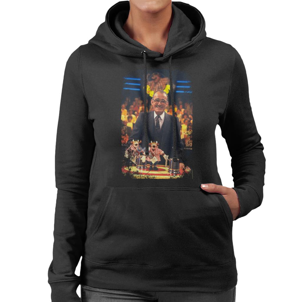 TV Times Jim Bowen Presenter Of Bullseye Women's Hooded Sweatshirt-ALL + EVERY