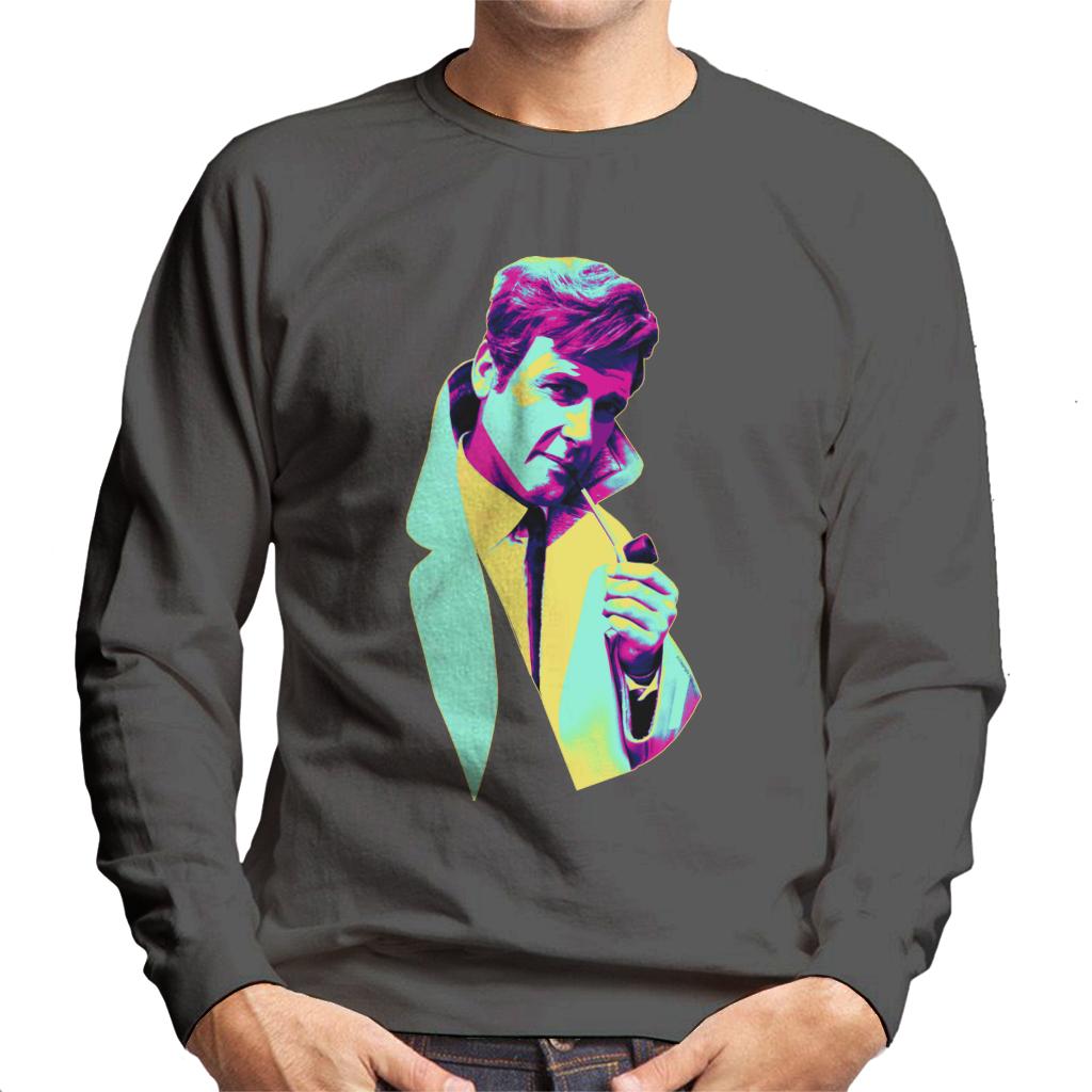 TV Times Roger Moore Park Stroll 1968 Pop Art Stylised Men's Sweatshirt-ALL + EVERY