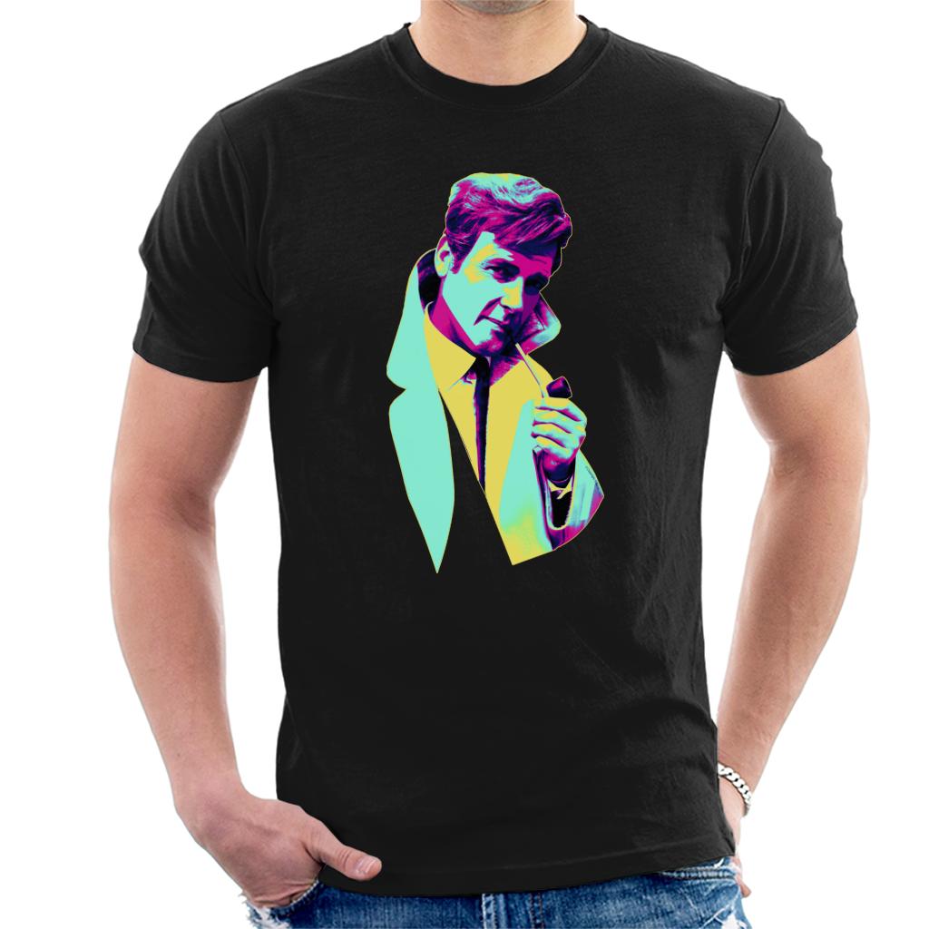 TV Times Roger Moore Park Stroll 1968 Pop Art Stylised Men's T-Shirt-ALL + EVERY