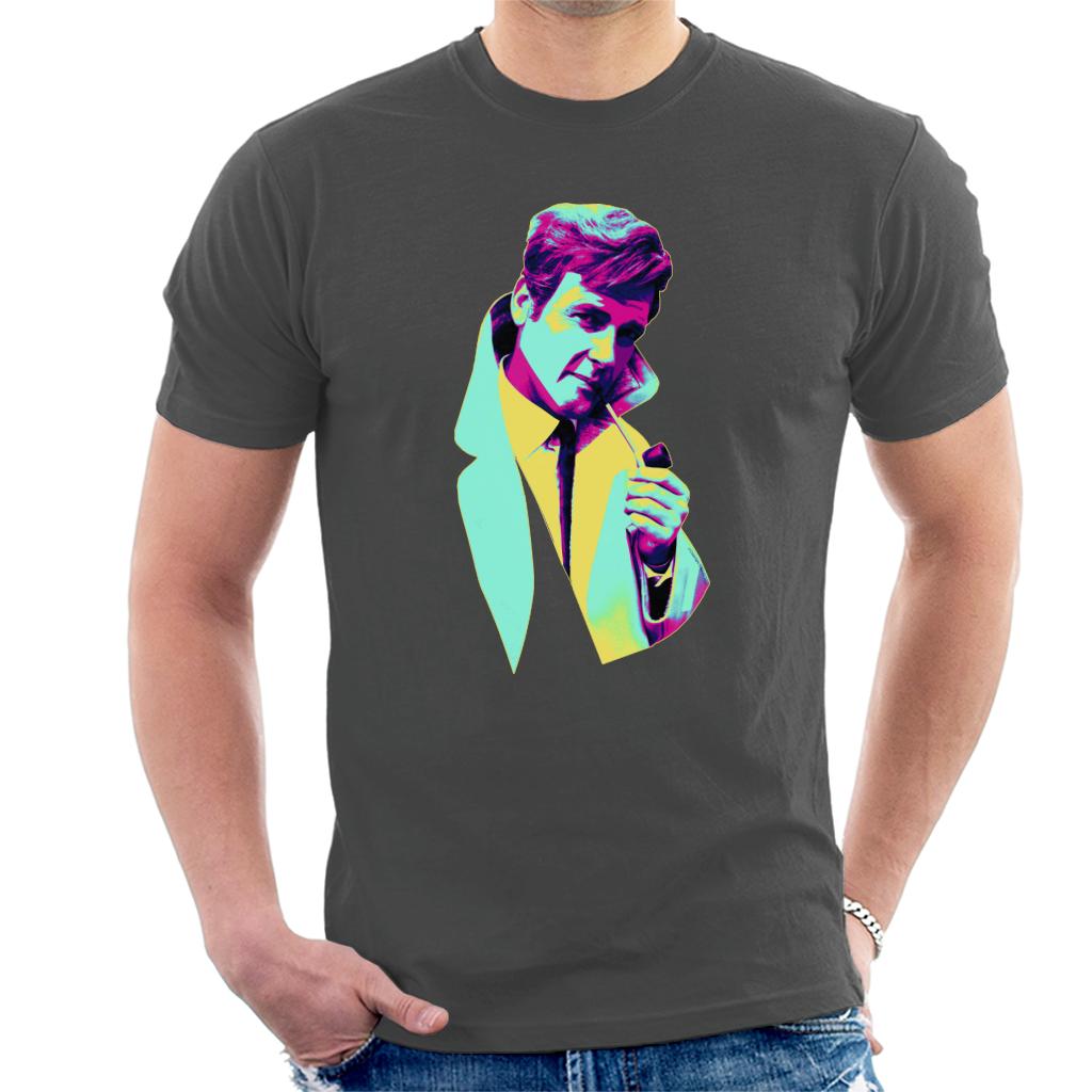 TV Times Roger Moore Park Stroll 1968 Pop Art Stylised Men's T-Shirt-ALL + EVERY