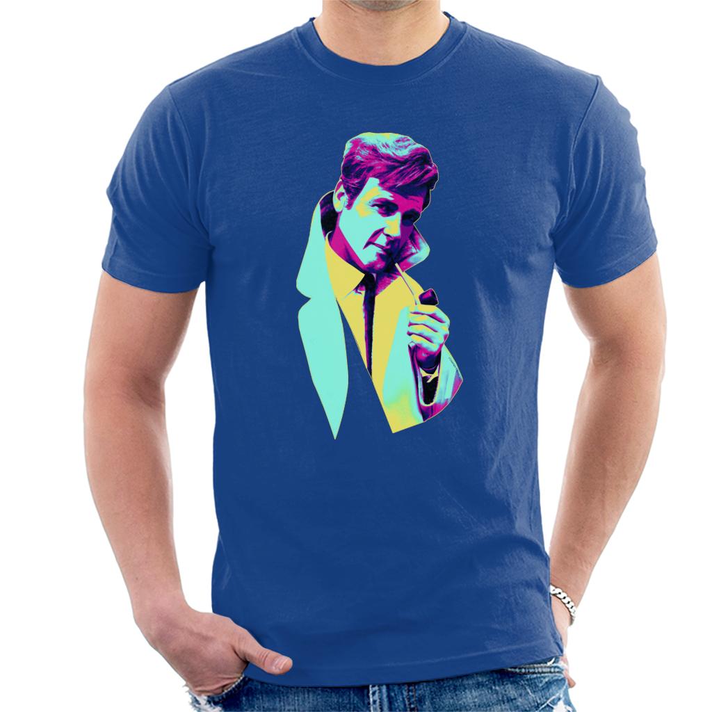 TV Times Roger Moore Park Stroll 1968 Pop Art Stylised Men's T-Shirt-ALL + EVERY