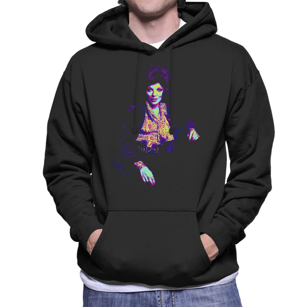 TV Times Joan Collins At Home 1971 Pop Art Stylised Men's Hooded Sweatshirt-ALL + EVERY