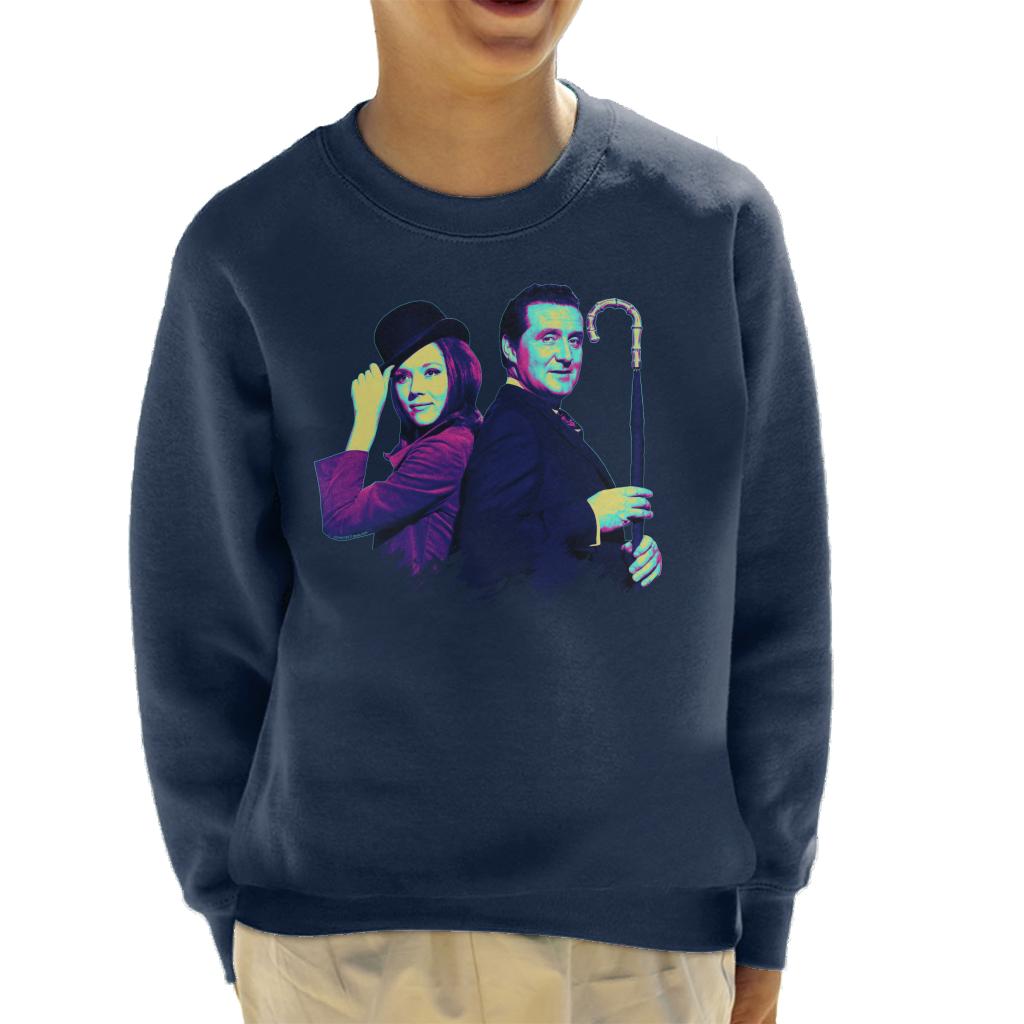 TV Times Avengers Diana Rigg And Patrick Macnee Pop Art Stylised Kids Sweatshirt-ALL + EVERY