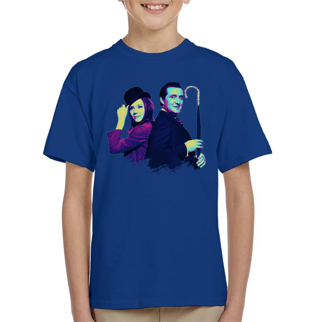 TV Times Avengers Diana Rigg And Patrick Macnee Pop Art Stylised Kids T-Shirt-ALL + EVERY