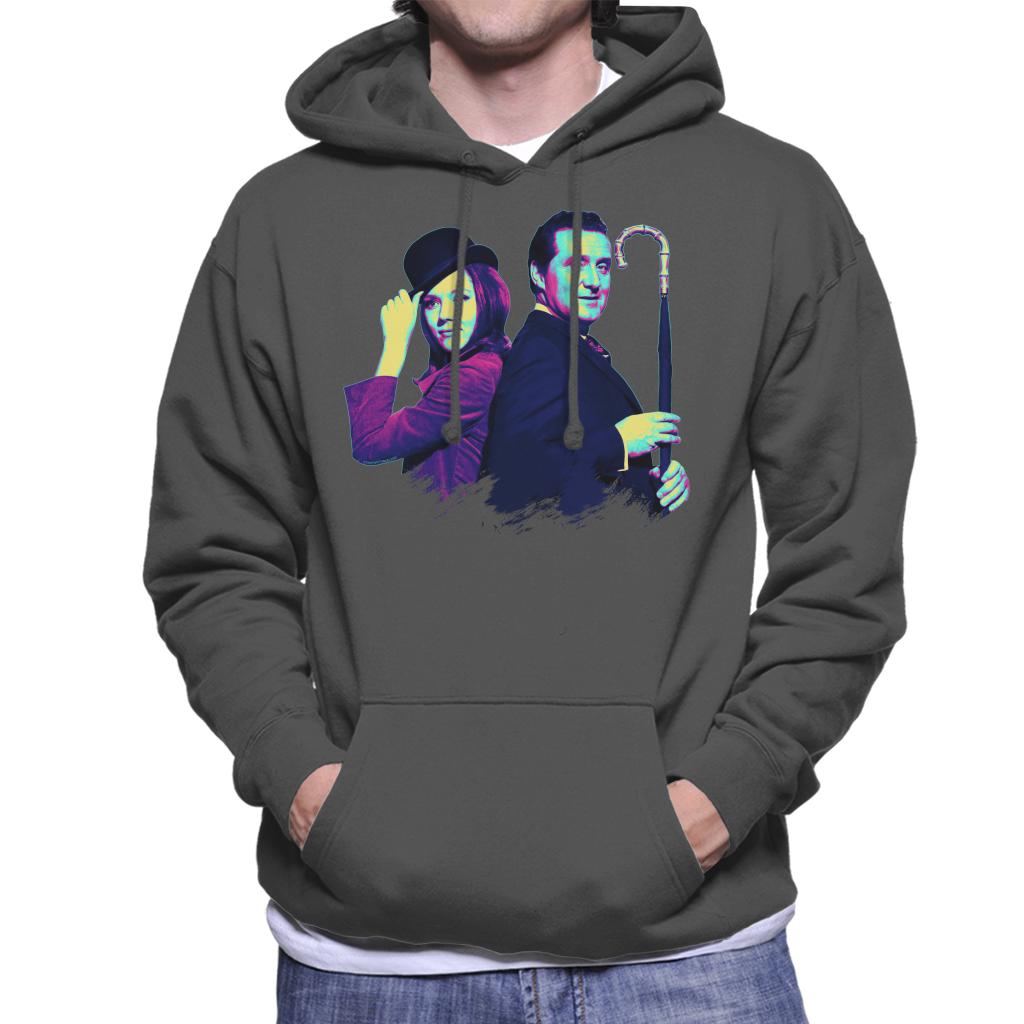 TV Times Avengers Diana Rigg And Patrick Macnee Pop Art Stylised Men's Hooded Sweatshirt-ALL + EVERY