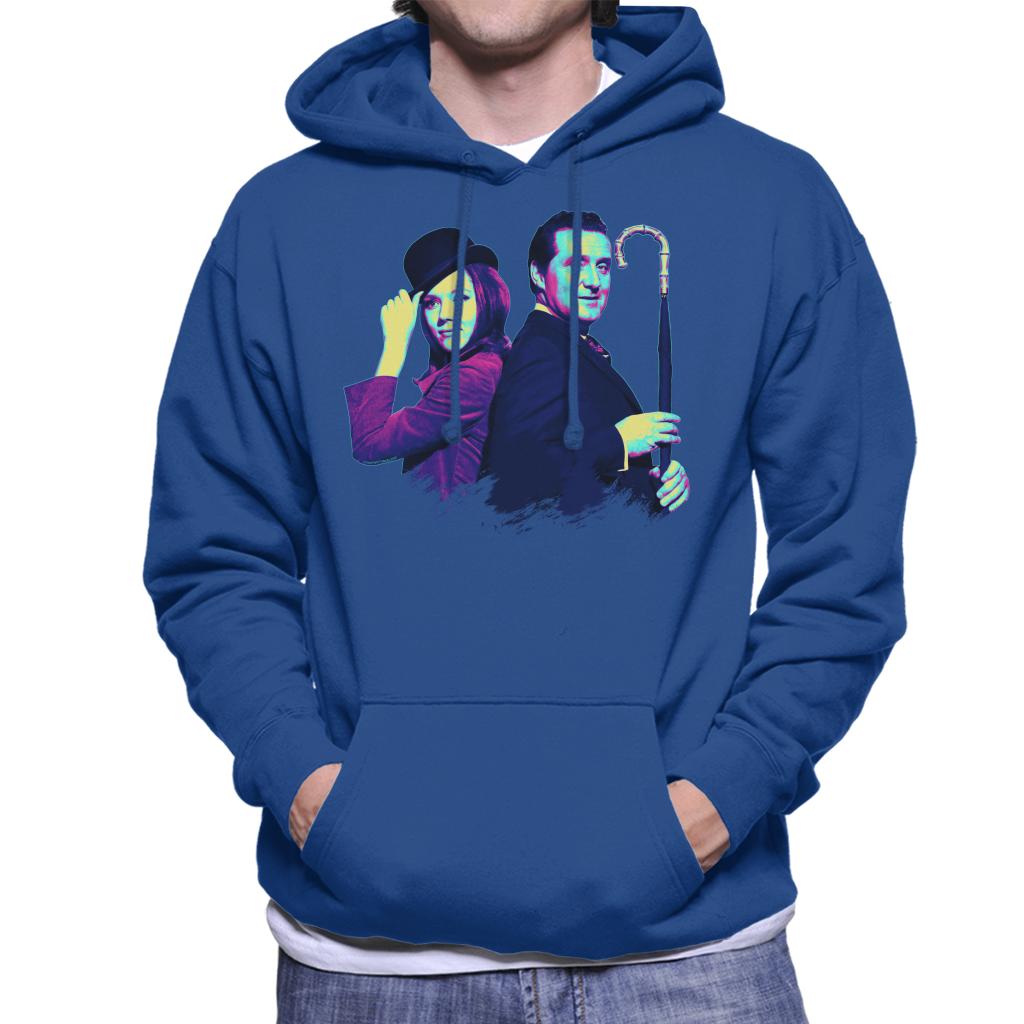 TV Times Avengers Diana Rigg And Patrick Macnee Pop Art Stylised Men's Hooded Sweatshirt-ALL + EVERY