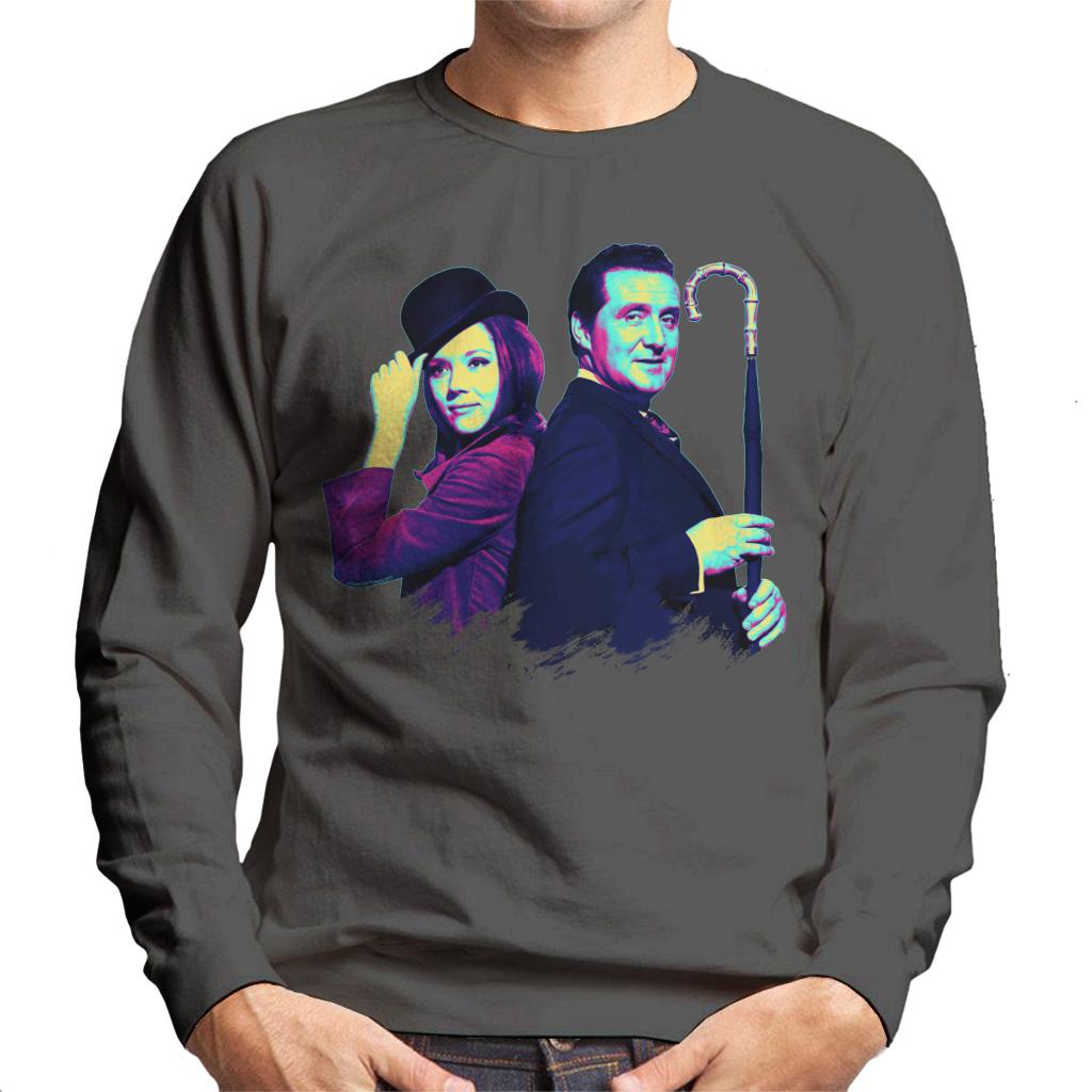 TV Times Avengers Diana Rigg And Patrick Macnee Pop Art Stylised Men's Sweatshirt-ALL + EVERY