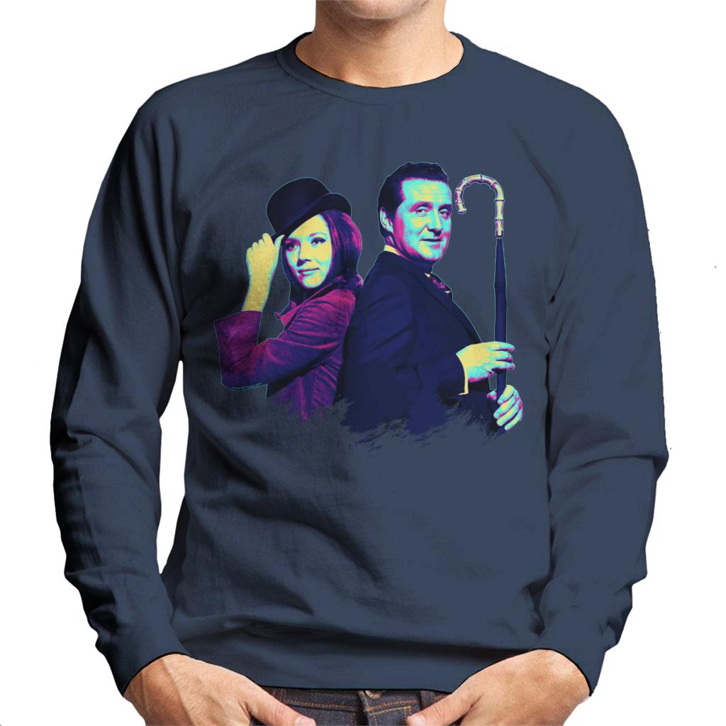 TV Times Avengers Diana Rigg And Patrick Macnee Pop Art Stylised Men's Sweatshirt-ALL + EVERY