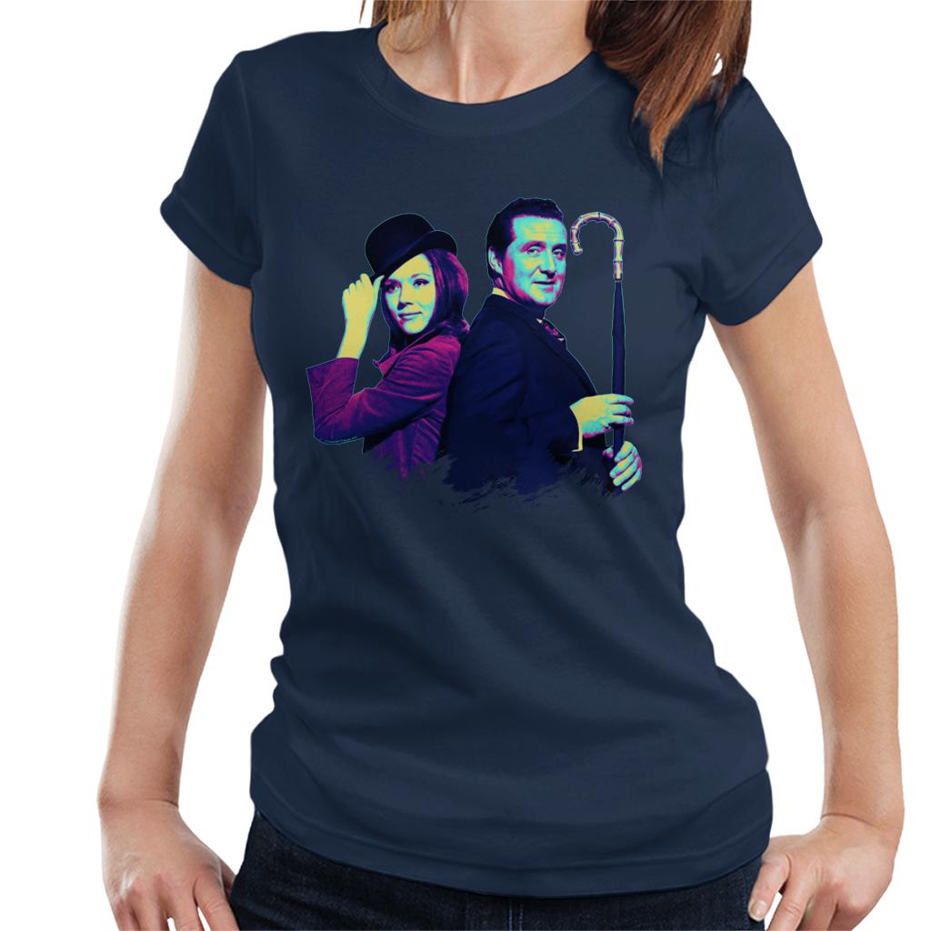 TV Times Avengers Diana Rigg And Patrick Macnee Pop Art Stylised Women's T-Shirt-ALL + EVERY