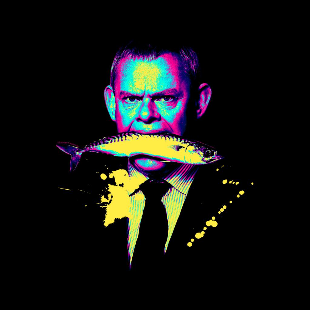 TV Times Martin Clunes Fish Doc Martin Pop Art Stylised Men's T-Shirt-ALL + EVERY