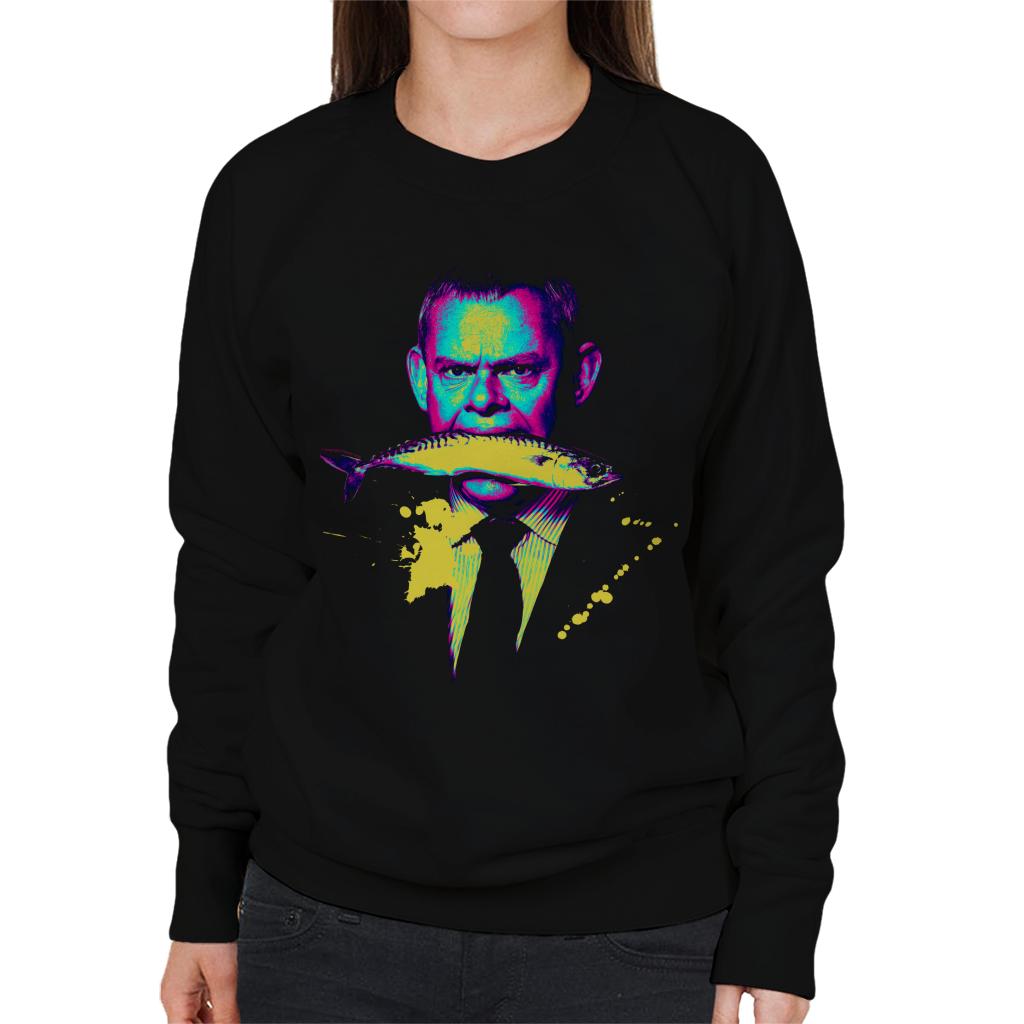 TV Times Martin Clunes Fish Doc Martin Pop Art Stylised Women's Sweatshirt-ALL + EVERY