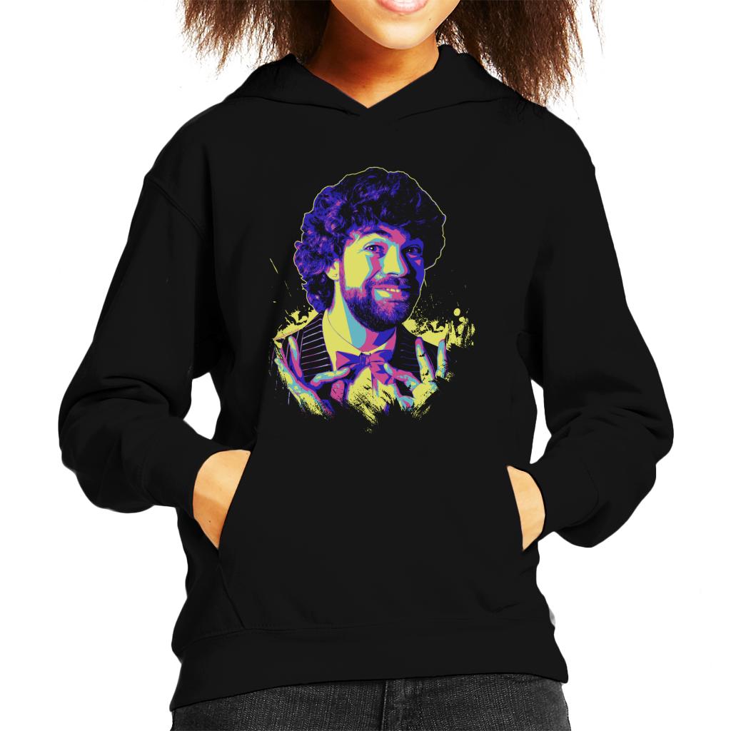 TV Times Matthew Kelly Bow Tie Pop Art Stylised Kids Hooded Sweatshirt-ALL + EVERY